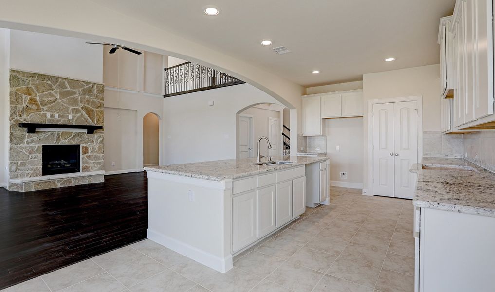 Kitchen overlooks great room