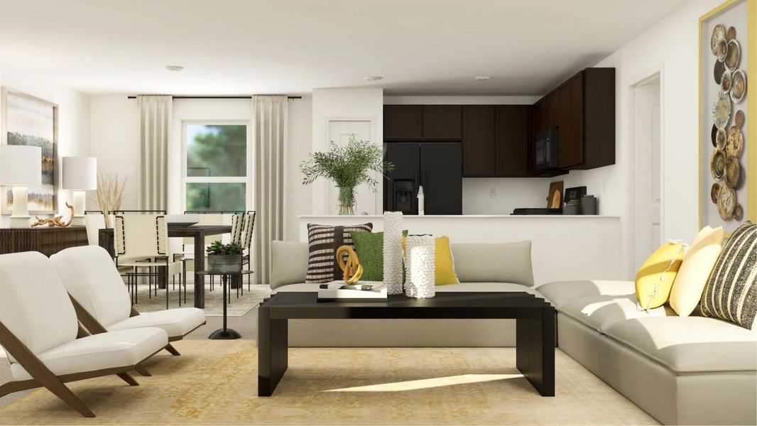 Furnished interior view inside a new home in Waterstone: Stonehill Collection, Kyle (Image 3). Furnished interior view inside a new home in Waterstone: Stonehill Collection, Kyle (Image 3).