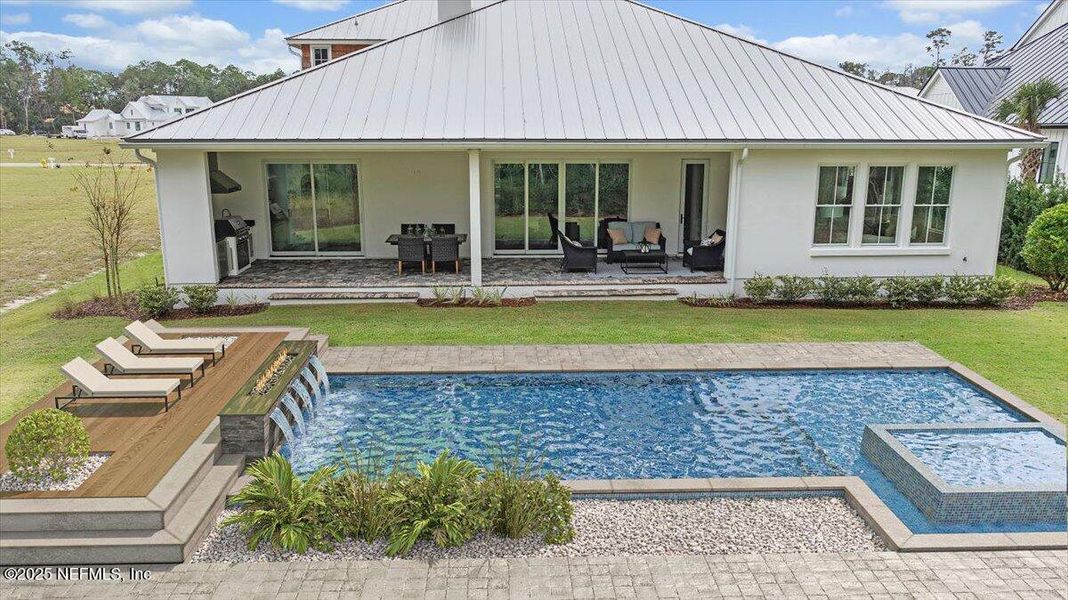 Exterior details and patio area of a home in River Landing at Nocatee (DF Luxury Homes), Ponte Vedra (Image 32). Exterior details and patio area of a home in River Landing at Nocatee (DF Luxury Homes), Ponte Vedra (Image 32).