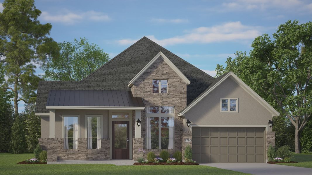 Representative exterior photo of a completed home built from the Brentwood by Chesmar Homes in Briarley, Montgomery, TX (Image 18). Representative exterior photo of a completed home built from the Brentwood by Chesmar Homes in Briarley, Montgomery, TX (Image 18).