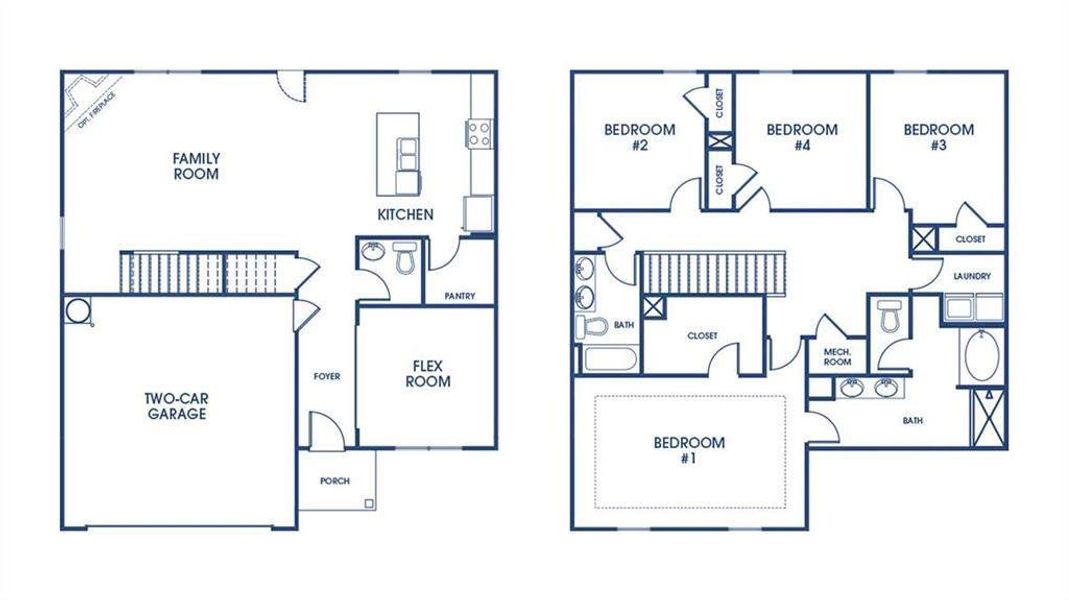 2D floor plan layout of this home in The Reserve at Calcutta, Stockbridge, GA (Image 2).