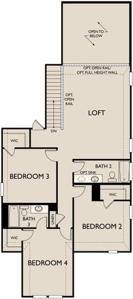 2D floor plan layout of this home in Berry Creek Highlands, Georgetown, TX (Image 4).