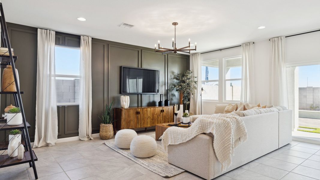 Furnished interior view inside a new home in Radiance at Superstition Vistas, Apache Junction (Image 12). Furnished interior view inside a new home in Radiance at Superstition Vistas, Apache Junction (Image 12).