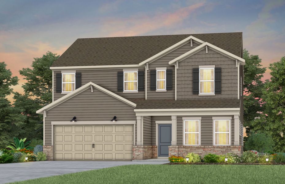 Representative exterior photo of a completed home built from the Austin by Pulte Homes in Cannon Run, Concord, NC (Image 6).