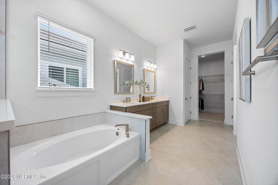 Furnished interior view inside a new home in Oak Grove at SilverLeaf 60’, St. Augustine (Image 9).
