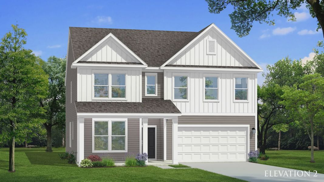 Elevation 2 rendering of the Wagener home plan by DRB Homes Elevation 2 rendering of the Wagener home plan by DRB Homes