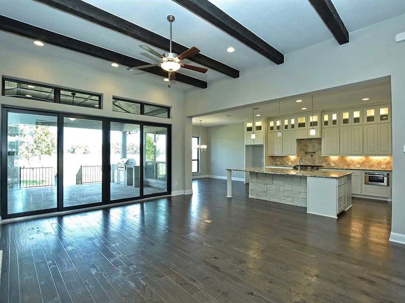 Representative unfurnished interior of a home built from the Santa Barbara II by Giddens Homes in Scofield Farms Estates, Georgetown (Image 139).