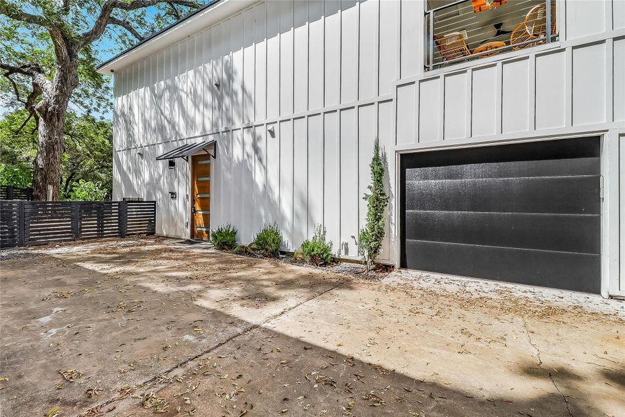 Exterior details and patio area of a home in , Austin (Image 1).