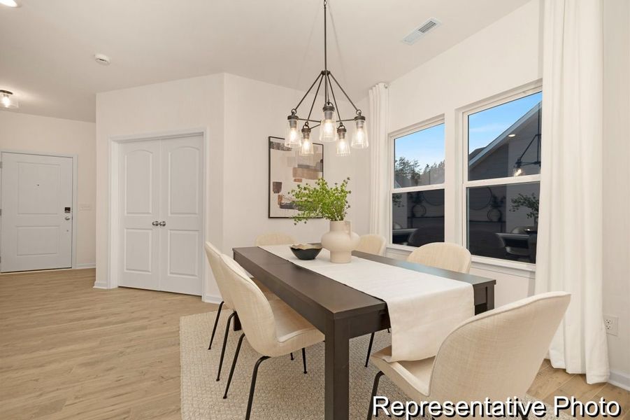 Furnished interior view inside a new home in Whispering Hills, Locust (Image 3). Furnished interior view inside a new home in Whispering Hills, Locust (Image 3).