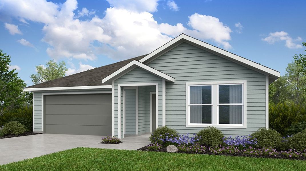 Representative exterior photo of a completed home built from the Meadowlark by Taylor Morrison in Longview 50s, Del Valle, TX (Image 4).