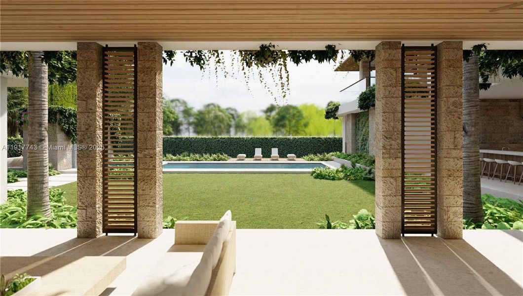 Exterior details and patio area of a home in , Coral Gables (Image 3).