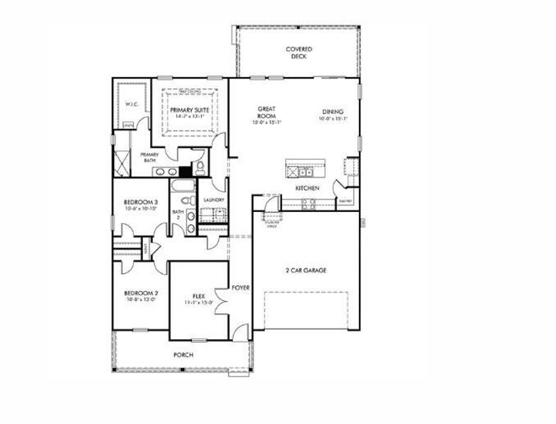 2D floor plan layout of this home in The Coves at Lakes of Cane Bay, Summerville, SC (Image 2). 2D floor plan layout of this home in The Coves at Lakes of Cane Bay, Summerville, SC (Image 2).