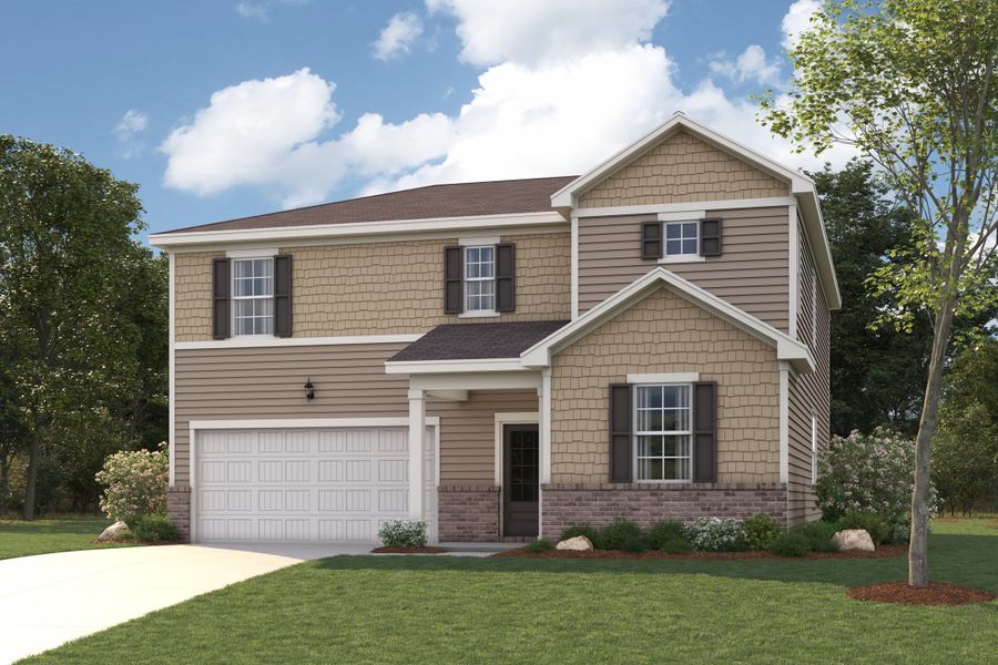 Representative exterior photo of a completed home built from the Jordan by Century Communities in Hawthorne Reserve, Dallas, GA (Image 1). Representative exterior photo of a completed home built from the Jordan by Century Communities in Hawthorne Reserve, Dallas, GA (Image 1).