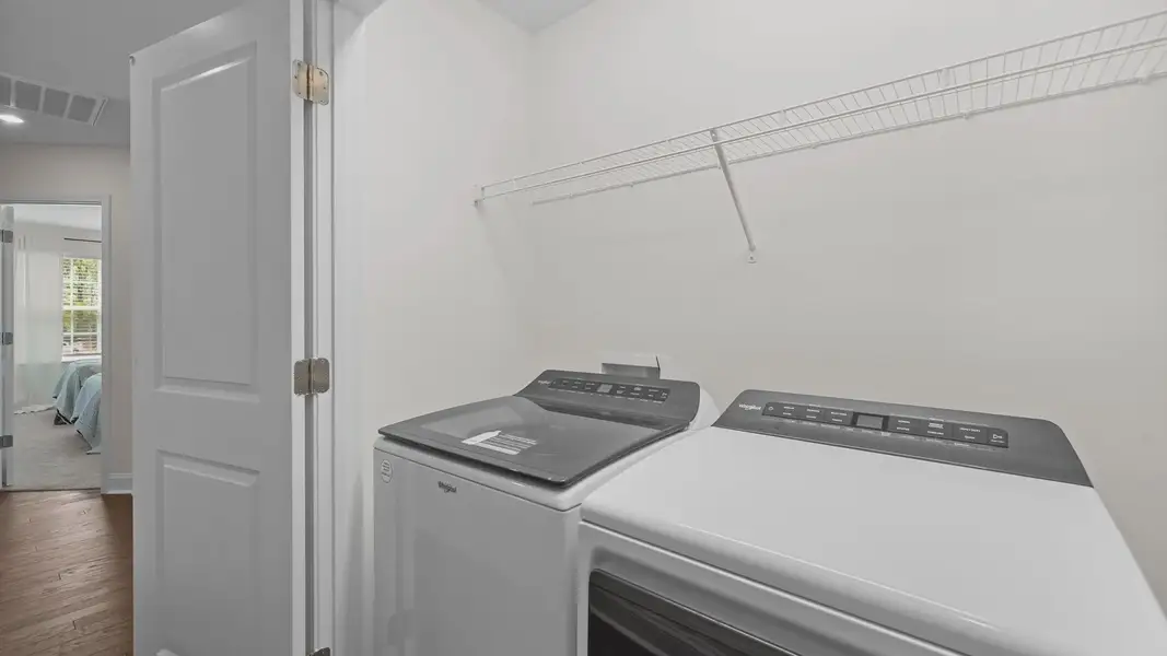 Laundry closet conveniently located on the same level as owner's suite in the Rochester Design by DRB Homes Charlotte, NC Laundry closet conveniently located on the same level as owner's suite in the Rochester Design by DRB Homes Charlotte, NC