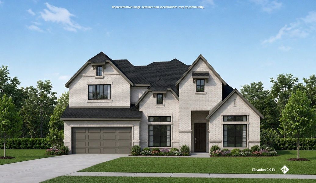 Front exterior of a new home in Hayes Crossing, Midlothian, TX, highlighting curb appeal (Image 1). Front exterior of a new home in Hayes Crossing, Midlothian, TX, highlighting curb appeal (Image 1).