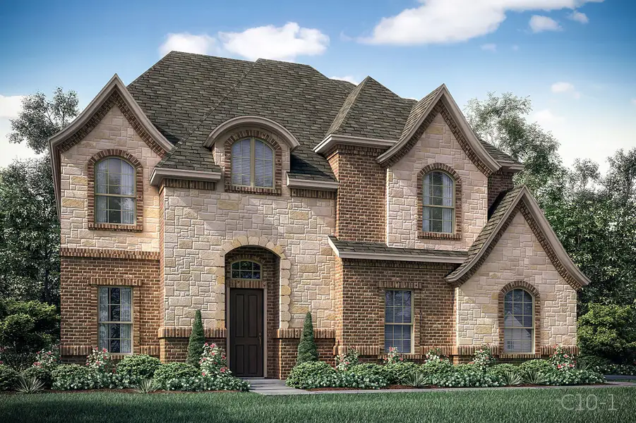 Representative exterior photo of a completed home built from the Sacramento by John Houston Homes in Serenity Estates - 1 Acre Lots, Lorena, TX (Image 6).