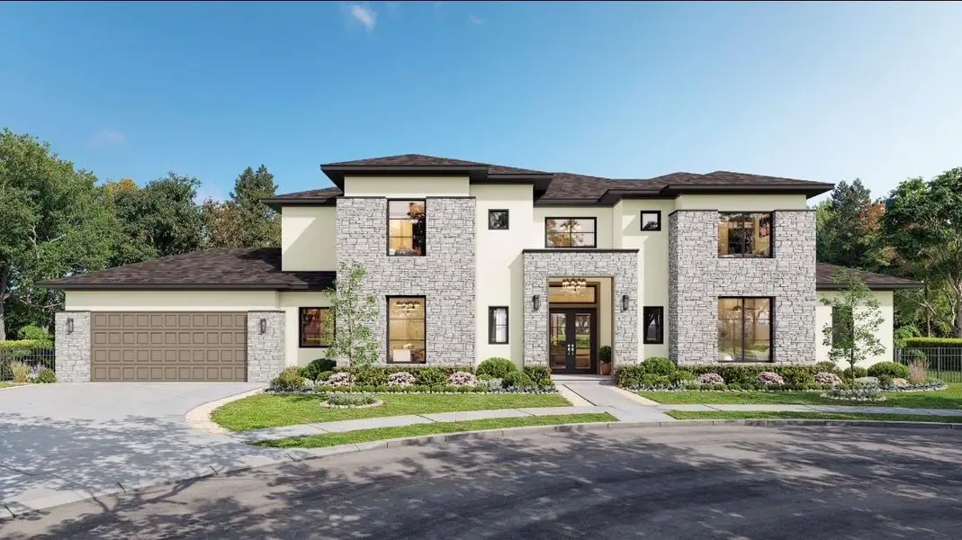 Front exterior of a new home in , Missouri City, TX, highlighting curb appeal (Image 1). Front exterior of a new home in , Missouri City, TX, highlighting curb appeal (Image 1).