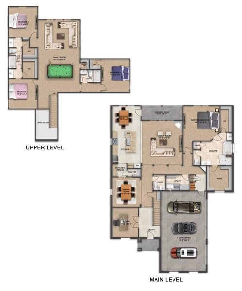 2D floor plan layout for the McKinney by Caledonia Builders in Double Eagle Ranch, Cedar Creek, TX (Image 3). 2D floor plan layout for the McKinney by Caledonia Builders in Double Eagle Ranch, Cedar Creek, TX (Image 3).