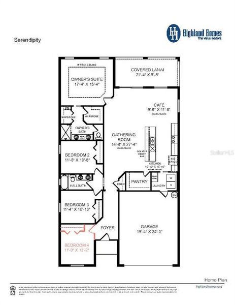 2D floor plan layout of this home in Cypress Ridge Ranch, Wimauma, FL (Image 2).