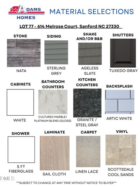 Copy of LOT 77 COLOR SELECTIONS