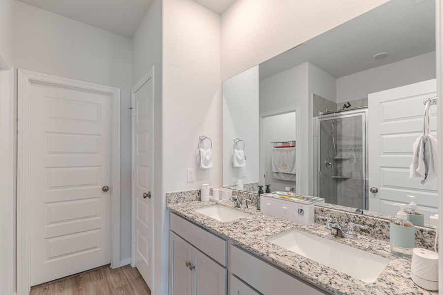 Furnished interior view inside a new home in Lonestar Collection at Aurora, Katy (Image 30). Furnished interior view inside a new home in Lonestar Collection at Aurora, Katy (Image 30).