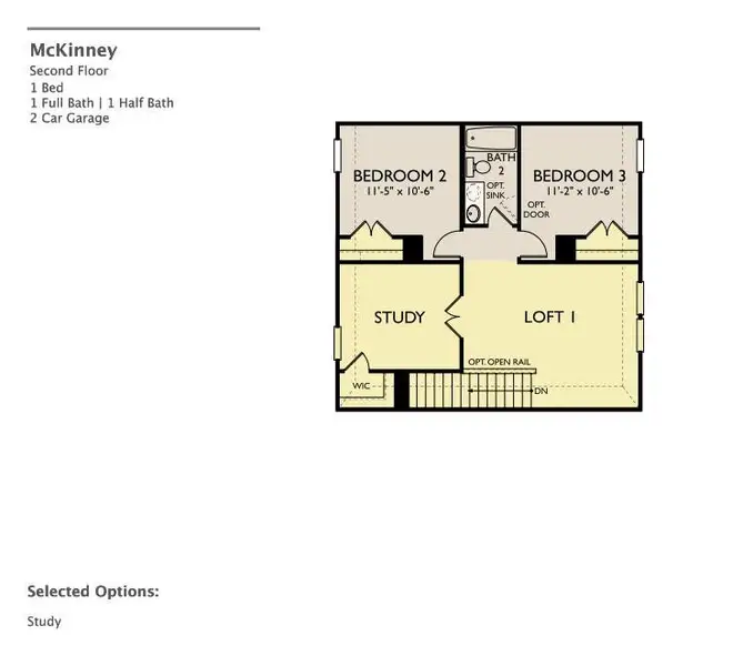 2D floor plan layout of this home in Cannon Ranch, Dripping Springs, TX (Image 4).