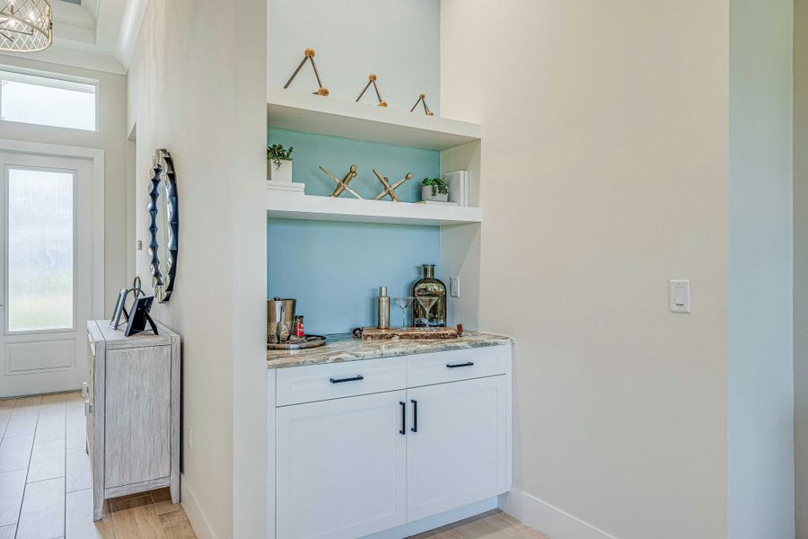 2D floor plan layout for the Aurora by GHO Homes in High Pointe, Vero Beach, FL (Image 91).