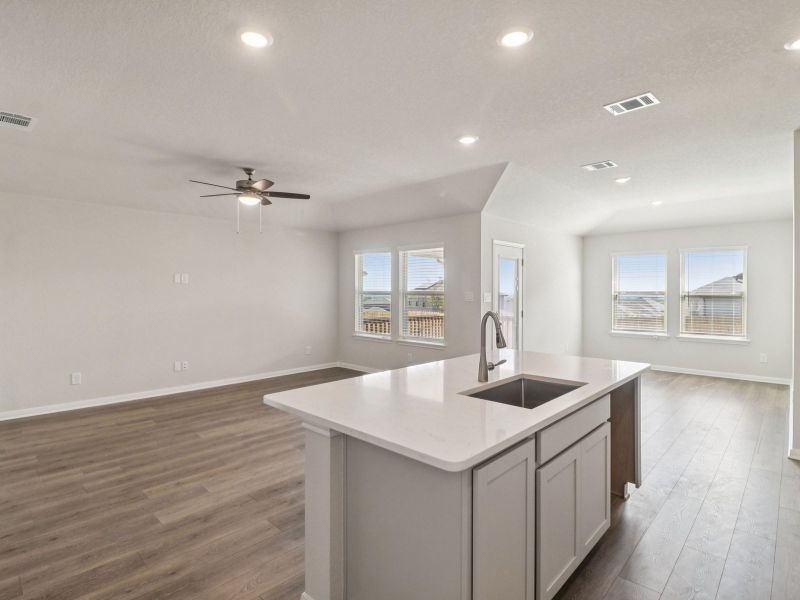 Kitchen in the Callaghan floorplan at a Meritage Homes community.