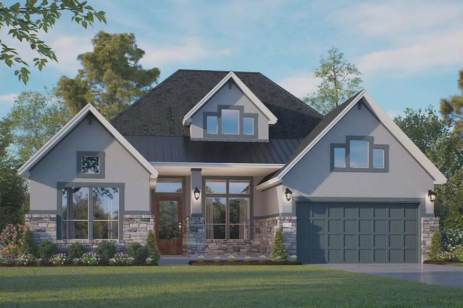 Representative exterior photo of a completed home built from the Lakeway by Chesmar Homes in Riceland 60',65',70', Mont Belvieu, TX (Image 20).