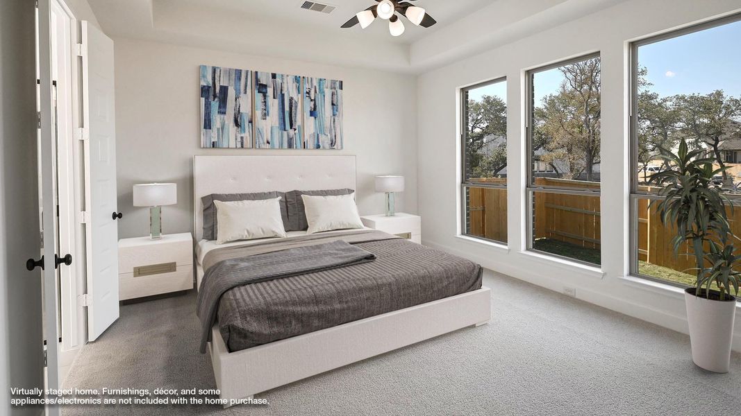 Furnished interior view inside a new home in 6 Creeks, Kyle (Image 9).