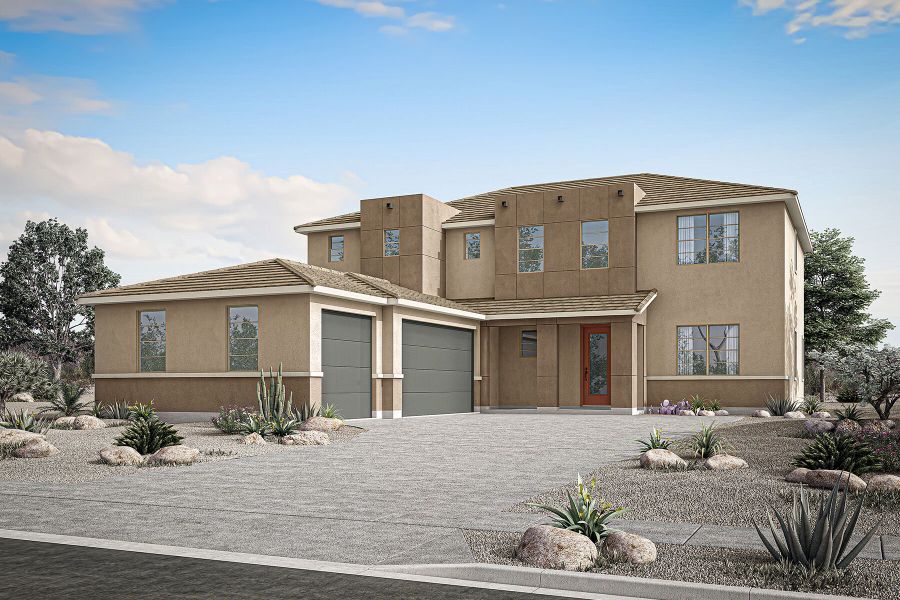 Representative exterior photo of a completed home built from the Mahogany by Mattamy Homes in Miravida, Surprise, AZ (Image 2).