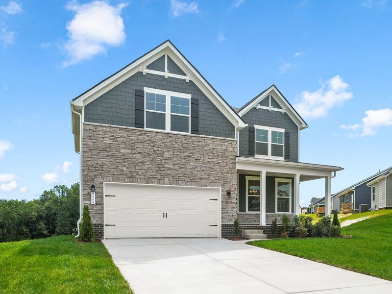 Front exterior of a new home in Calista Farms, White House, TN, highlighting curb appeal (Image 21). Front exterior of a new home in Calista Farms, White House, TN, highlighting curb appeal (Image 21).