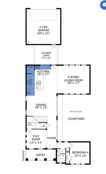 2D floor plan layout for the Bora Bora - Classic Series | 50' Wide Lots by ICI Homes in Laureate Park, Orlando, FL (Image 3).