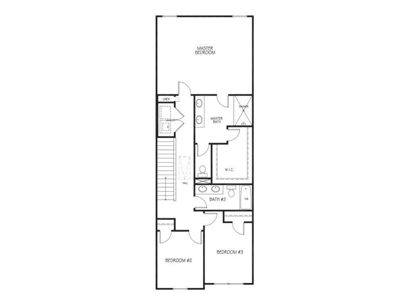 2D floor plan layout for the The Hanson by Stephen Elliott Homes in The Reserve at Clocktower, Douglasville, GA (Image 4).