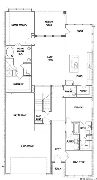 2D floor plan layout of this home in Foxbrook, Cibolo, TX (Image 4).