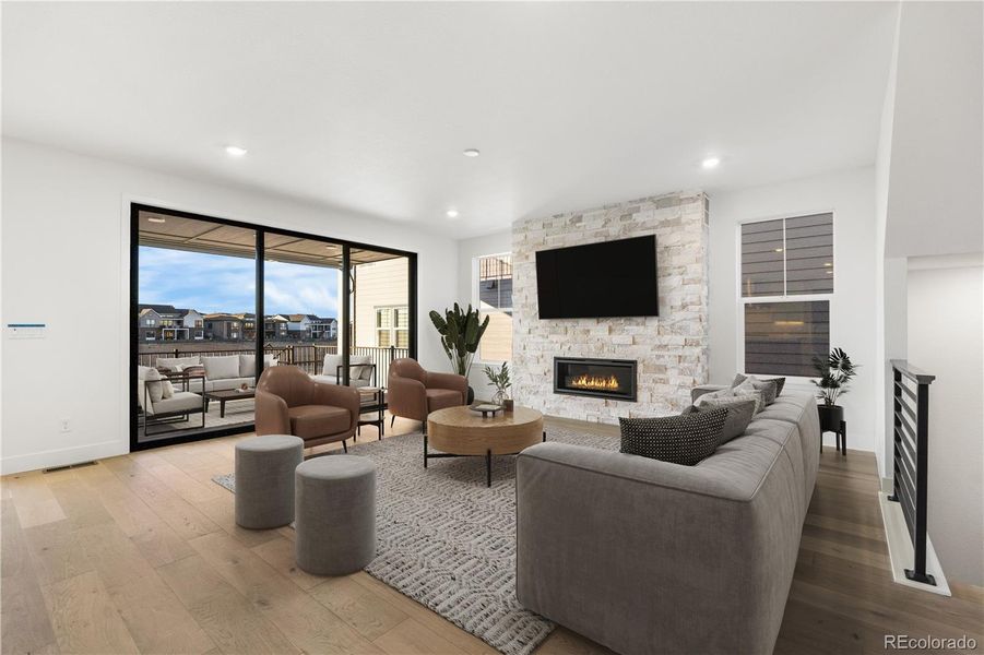 Furnished interior view inside a new home in Luxe at The Canyons, Castle Pines (Image 14).