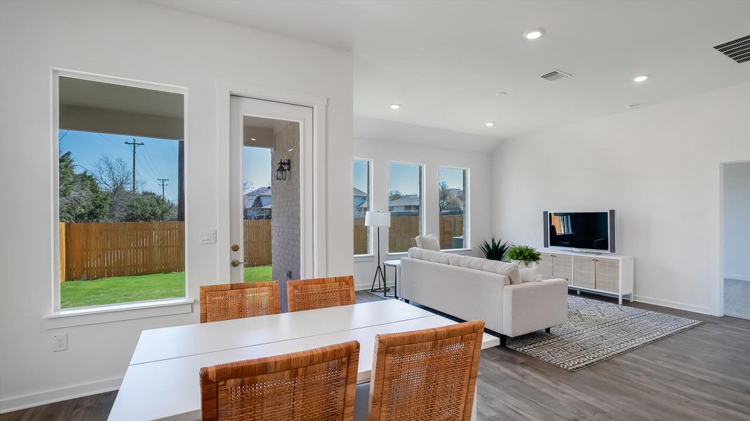 Furnished interior view inside a new home in Rosenbusch Ranch, Leander (Image 12). Furnished interior view inside a new home in Rosenbusch Ranch, Leander (Image 12).
