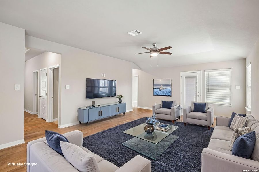 Furnished interior view inside a new home in Legendary Trails - Premier Series, Cibolo (Image 13). Furnished interior view inside a new home in Legendary Trails - Premier Series, Cibolo (Image 13).