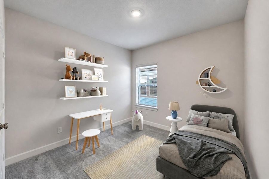 Marshall Secondary Bedroom 2 (Staged) (Photo shown is from a completed home with the same floorplan and similar design selections. Actual design selections may very slightly) Marshall Secondary Bedroom 2 (Staged) (Photo shown is from a completed home with the same floorplan and similar design selections. Actual design selections may very slightly)