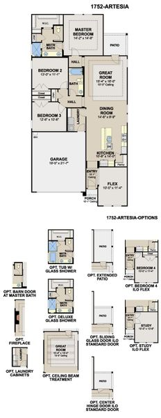 2D floor plan layout of this home in Hunters Ranch, San Antonio, TX (Image 3).