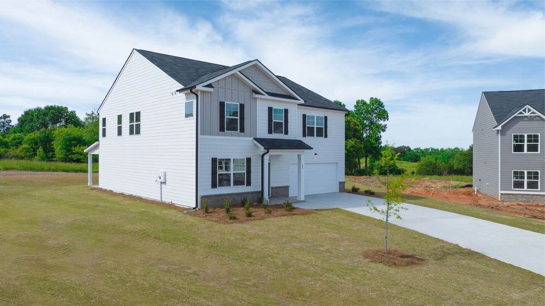 Front exterior of a new home in Estates at Deer Hollow, Grovetown, GA, highlighting curb appeal (Image 18).