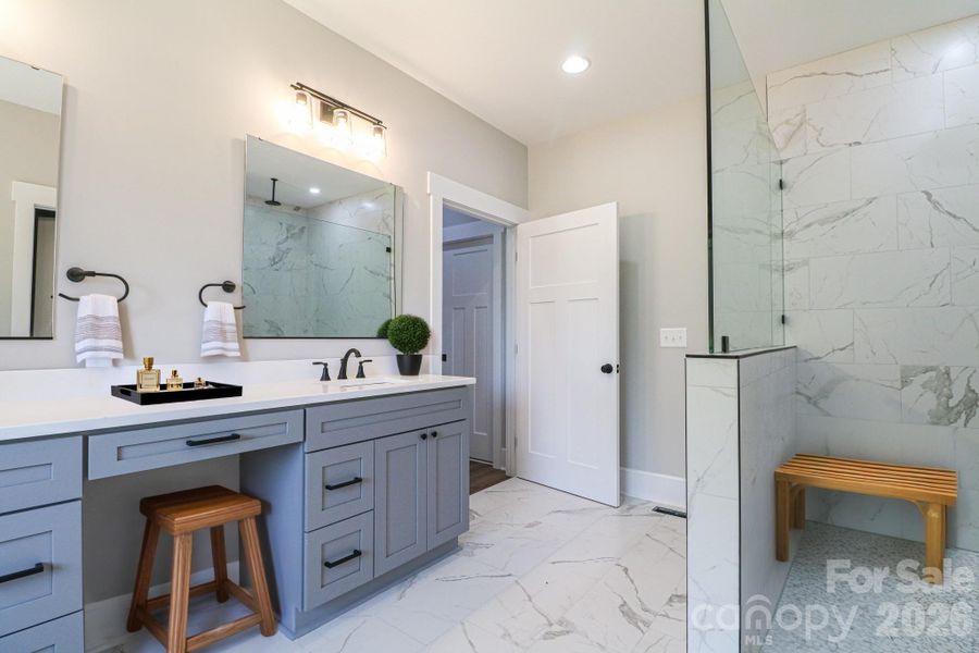 Virtually staged master bath