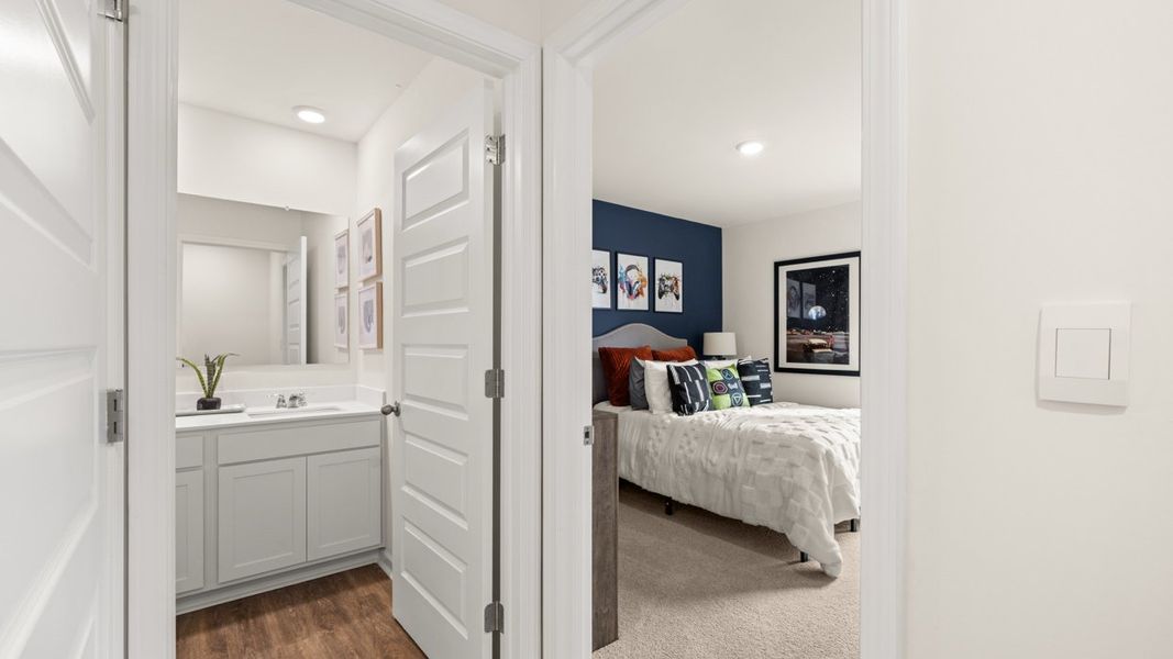 Representative furnished interior of a home built from the Hamlin by D.R. Horton in Oakchase at Hampton, Hampton (Image 23).