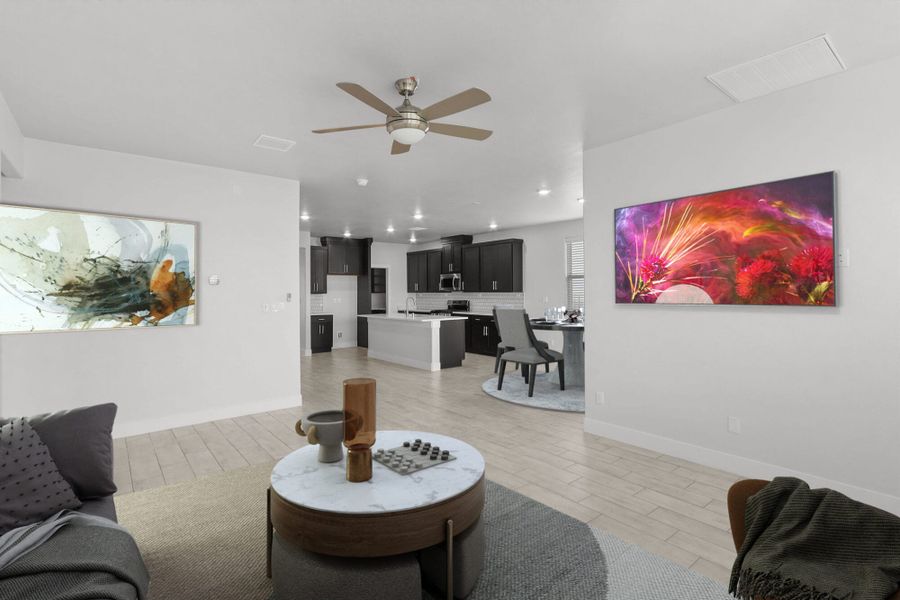 Representative furnished interior of a home built from the Bliss by View Homes in The View at Desert Springs | Thoughtful Collection, El Paso (Image 4). Representative furnished interior of a home built from the Bliss by View Homes in The View at Desert Springs | Thoughtful Collection, El Paso (Image 4).