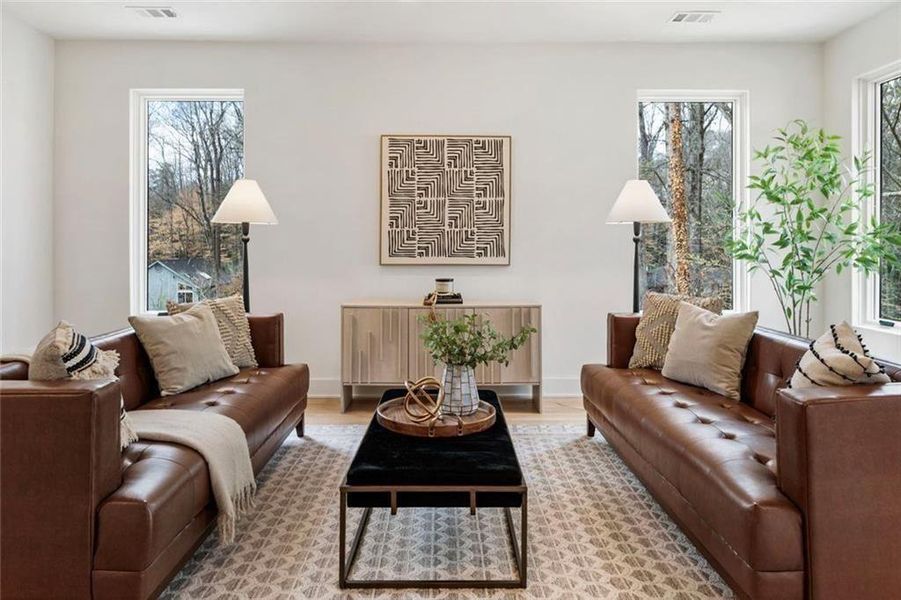 Furnished interior view inside a new home in , Sandy Springs (Image 17). Furnished interior view inside a new home in , Sandy Springs (Image 17).