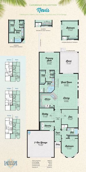 2D floor plan layout for the Nevis by Minto Communities in Latitude Margaritaville Watersound, Panama City Beach, FL (Image 3). 2D floor plan layout for the Nevis by Minto Communities in Latitude Margaritaville Watersound, Panama City Beach, FL (Image 3).
