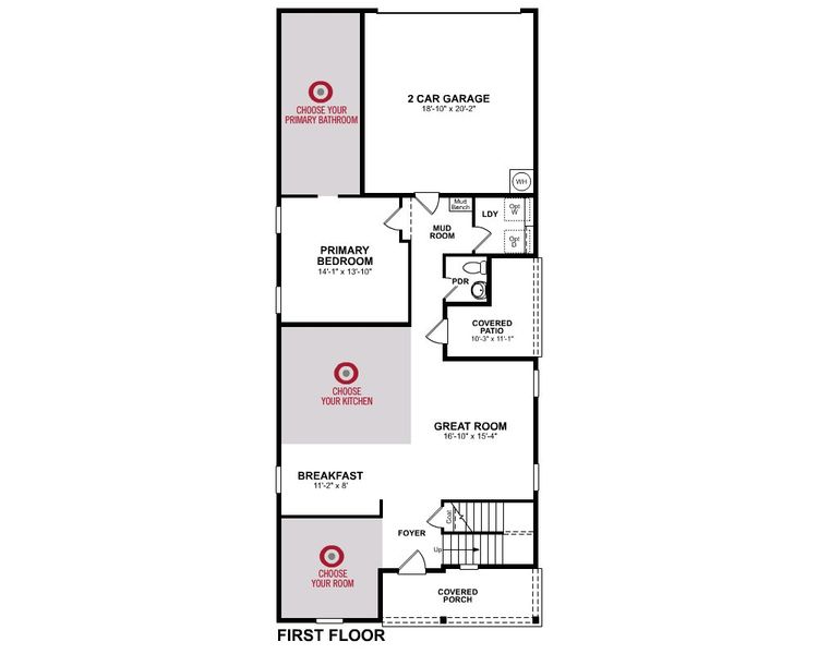 2D floor plan layout for the Conroe by Beazer Homes in Treeline, Justin, TX (Image 3).