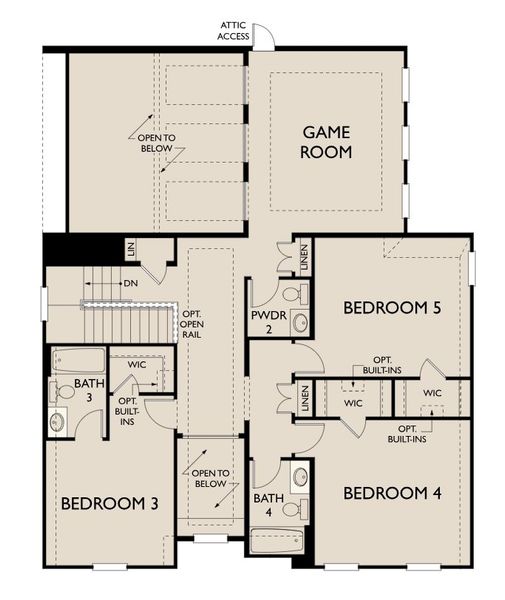 2D floor plan layout for the Graham by Ashton Woods in Aster Park-50s, McKinney, TX (Image 5). 2D floor plan layout for the Graham by Ashton Woods in Aster Park-50s, McKinney, TX (Image 5).