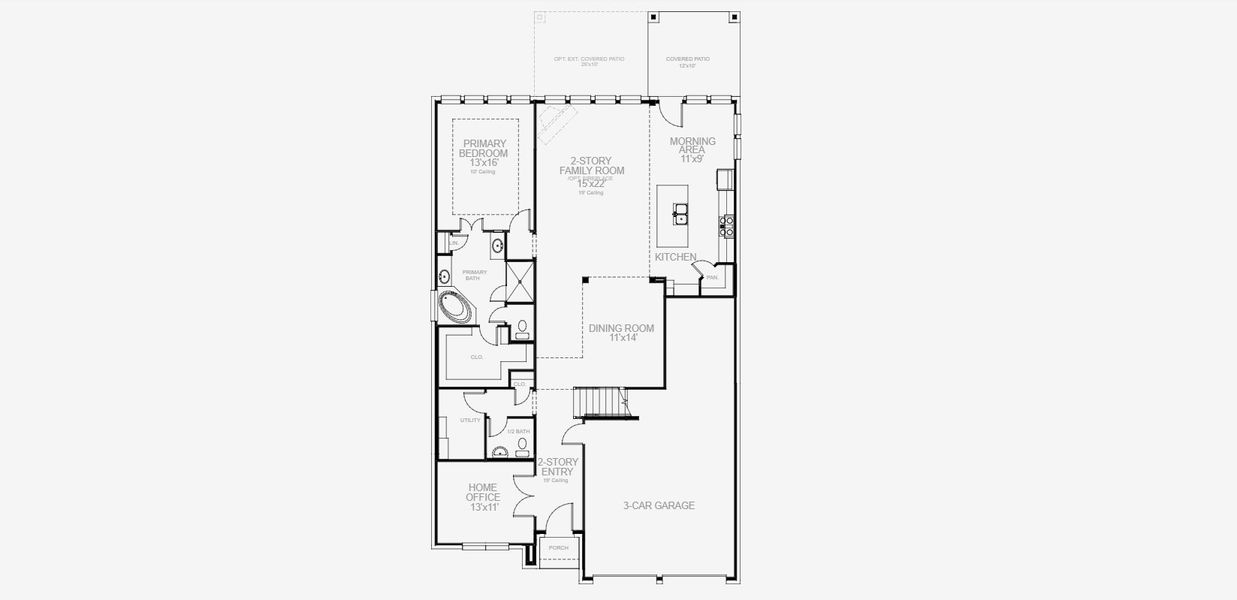 2D floor plan layout for the 3190W by Perry Homes in Trinity Falls At Province Woods 50', McKinney, TX (Image 3). 2D floor plan layout for the 3190W by Perry Homes in Trinity Falls At Province Woods 50', McKinney, TX (Image 3).