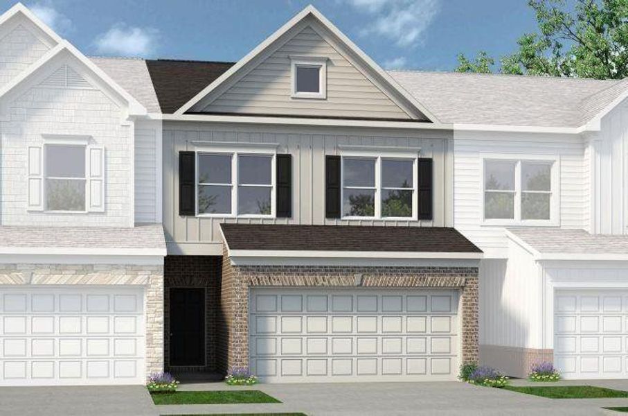 Front exterior of a new home in Sanders Park, Austell, GA, highlighting curb appeal (Image 1). Front exterior of a new home in Sanders Park, Austell, GA, highlighting curb appeal (Image 1).